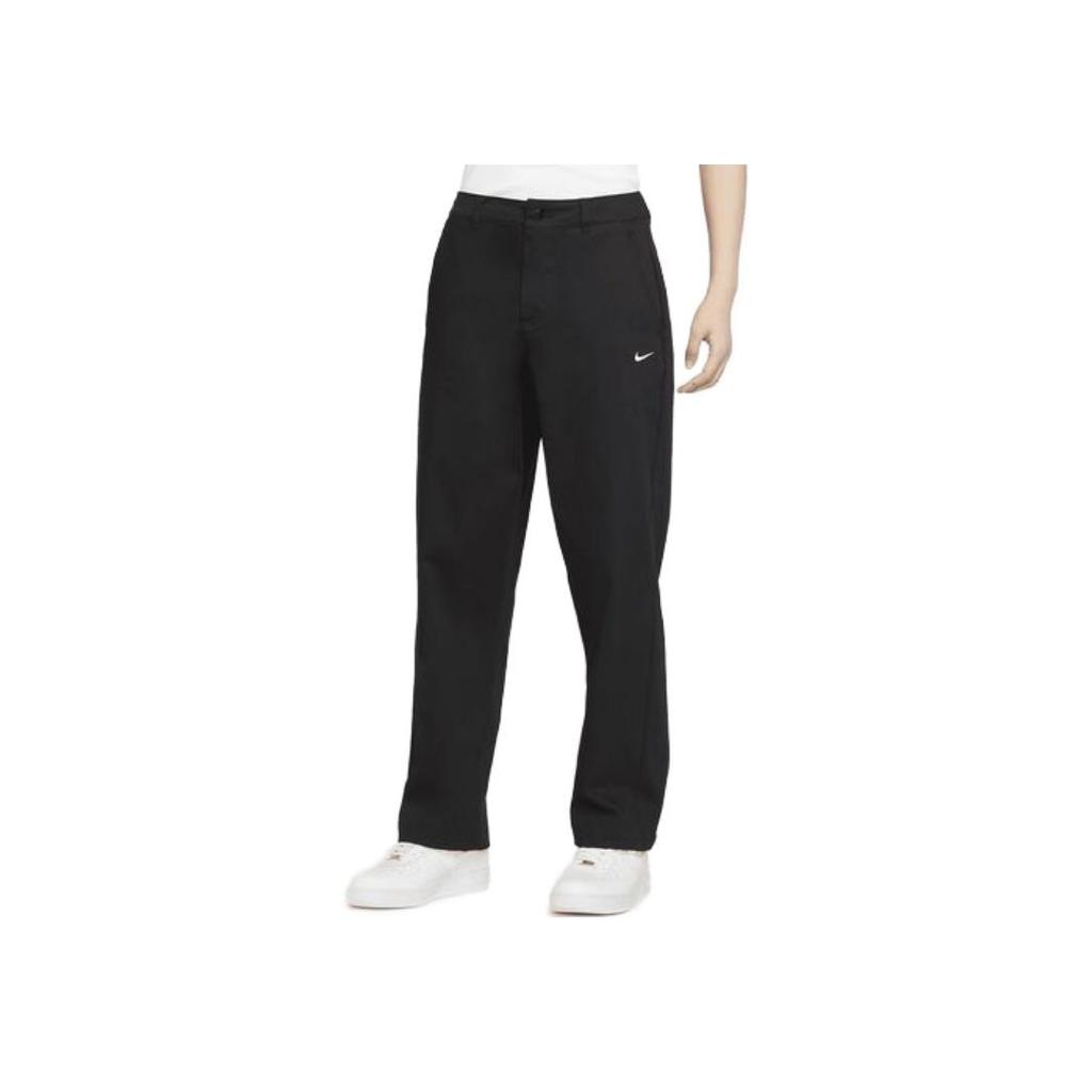 Nike As M Nl El Chino Pant Ul Cotton Solid Logo Embroidery Casual Loose Straight Leg Knit Sports Pants Men Pants Black FD0406-010