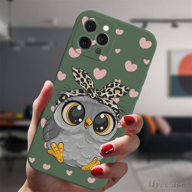 Für iPhone 13 12 Mini 11 14 Pro Max 14plus 13promax Schutzhülle Cartoon Mädchen Geschenke süße Eule Liebhaber Süßigkeiten Silikonhülle