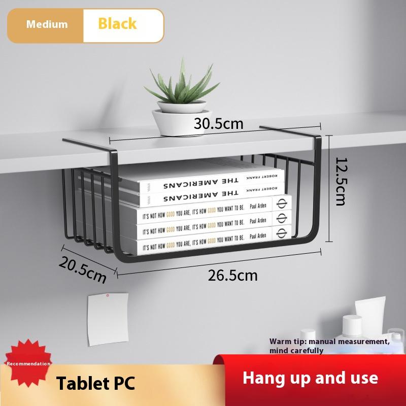 1pc hanging mesh basket iron material large capacity hanging cabinet under wall hanging wardrobe storage basket kitchen tools