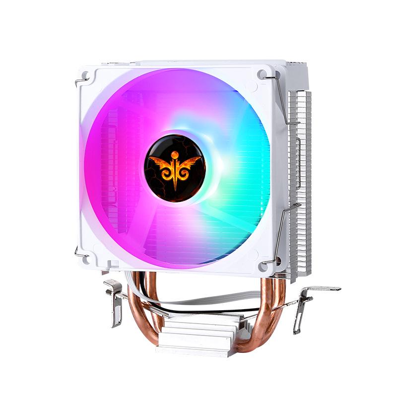 Silent CPU Cooler with 2 Heatpipes, 9CM Fan, 4-Pin Temp Control for LGA1200 & 115x Platforms