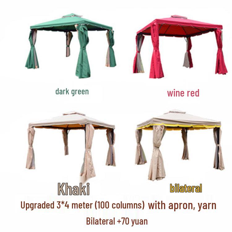 European Outdoor Gazebo Tent: Large, Four-Corner Awning for Courtyards and Carports