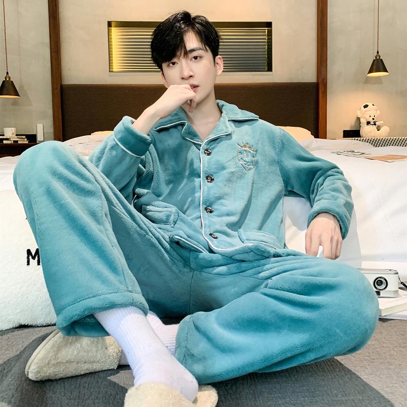 Pijamale groase de flanel pentru tineri: Cu mânecă lungă, Călduros, Plus catifea