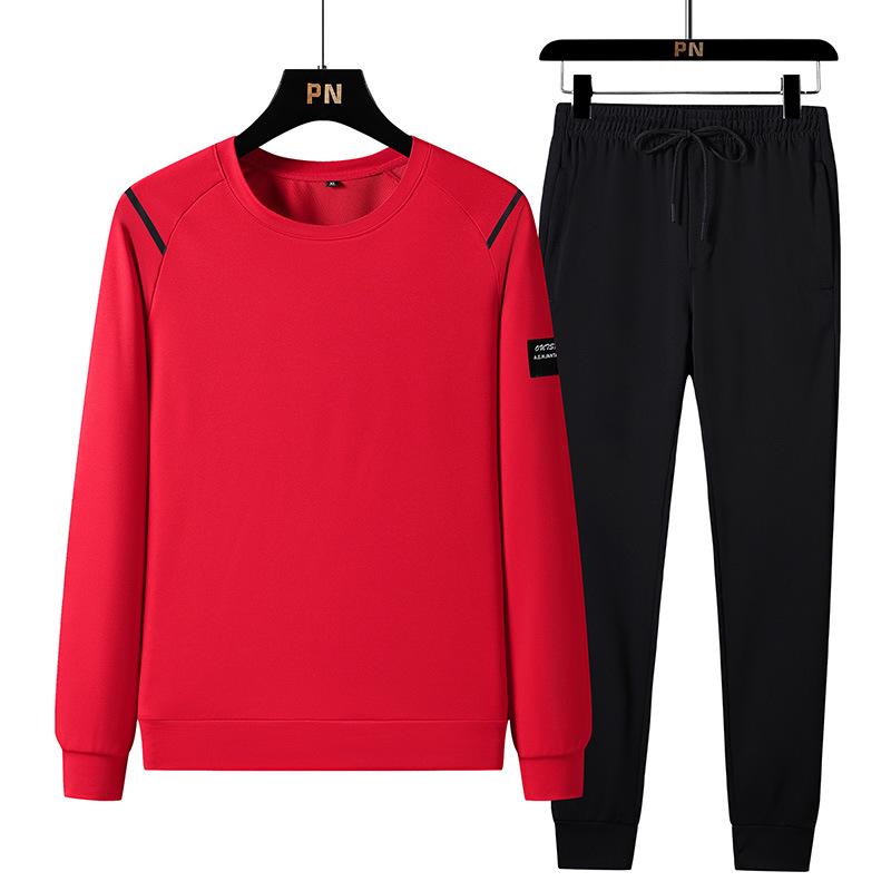 Men's Stand-up Collar Sports Suit: Jacket, Sweatshirt, Long Pants - Plus Size, Trendy Autumn/Spring Wear