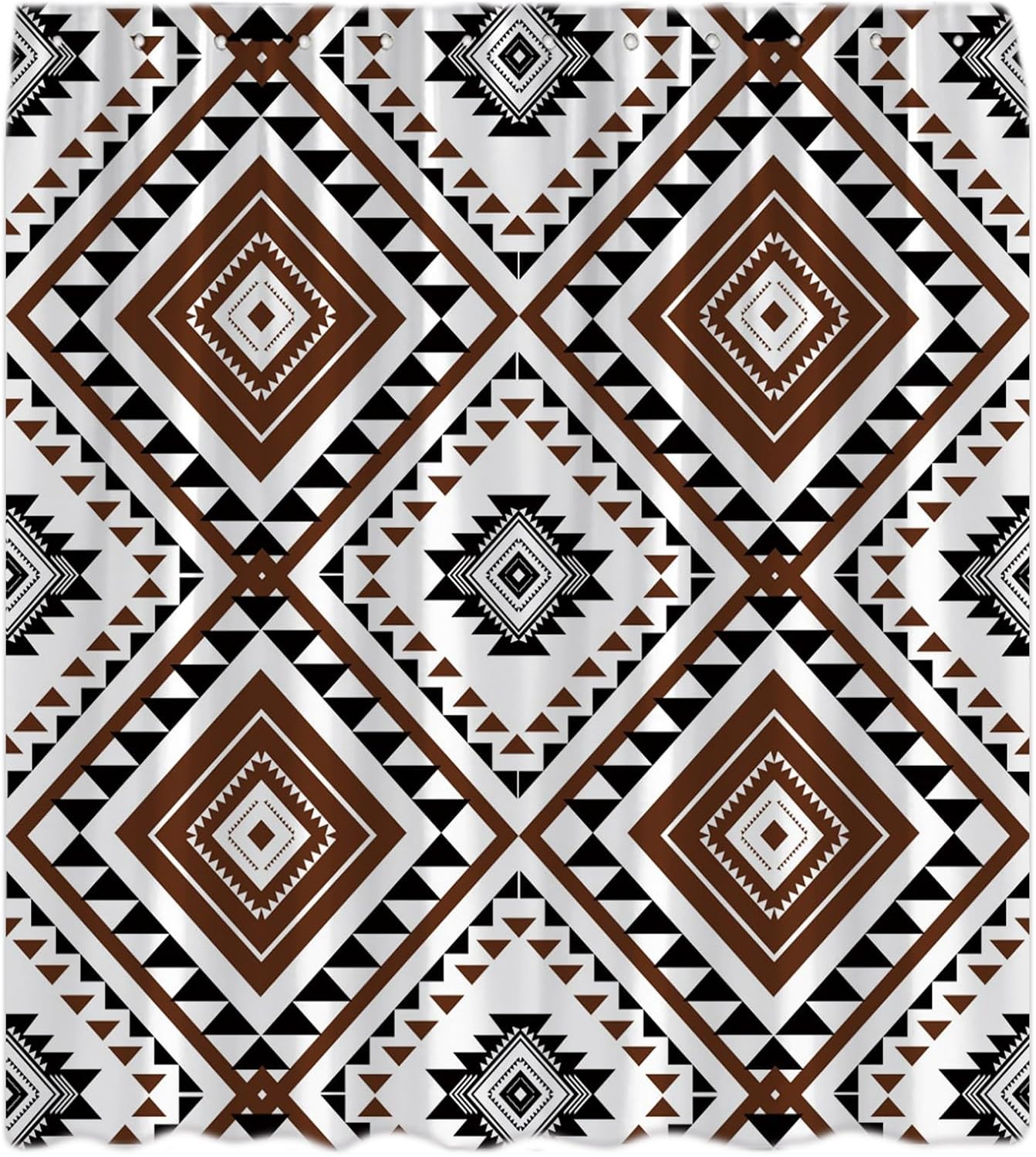 Western Shower Curtain Southwestern Aztec Boho Ethnic Tribal Native Abstract Geometric Farmhouse Bath Curtain with Hooks 90x180CM