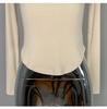 Korean Sexy Bust-Enhancing High Neck Slimming Long Sleeve T-shirt for Women