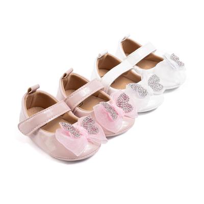 Chaussures de princesse pour bébé fille avec strass et nœud - Best-seller (0-1 an)