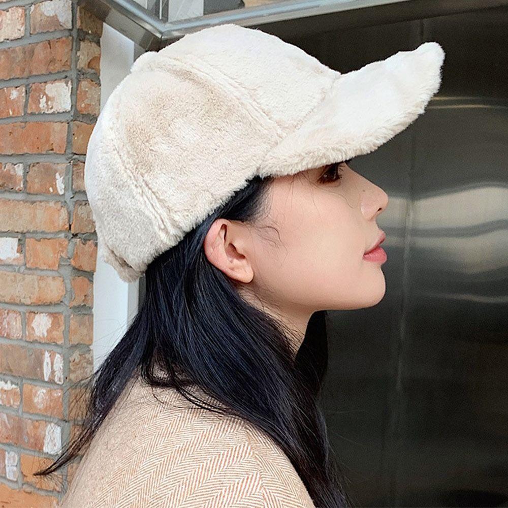 Winter Plush All-match Hip Hop Cap Peaked Hat Baseball Cap Sports Hat
