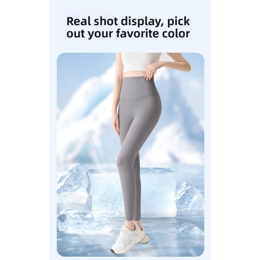 Ultratenké a chladivé legíny se super strečem, prodyšné, odvádějící vlhkost, kalhoty na běhání, fitness a jógu