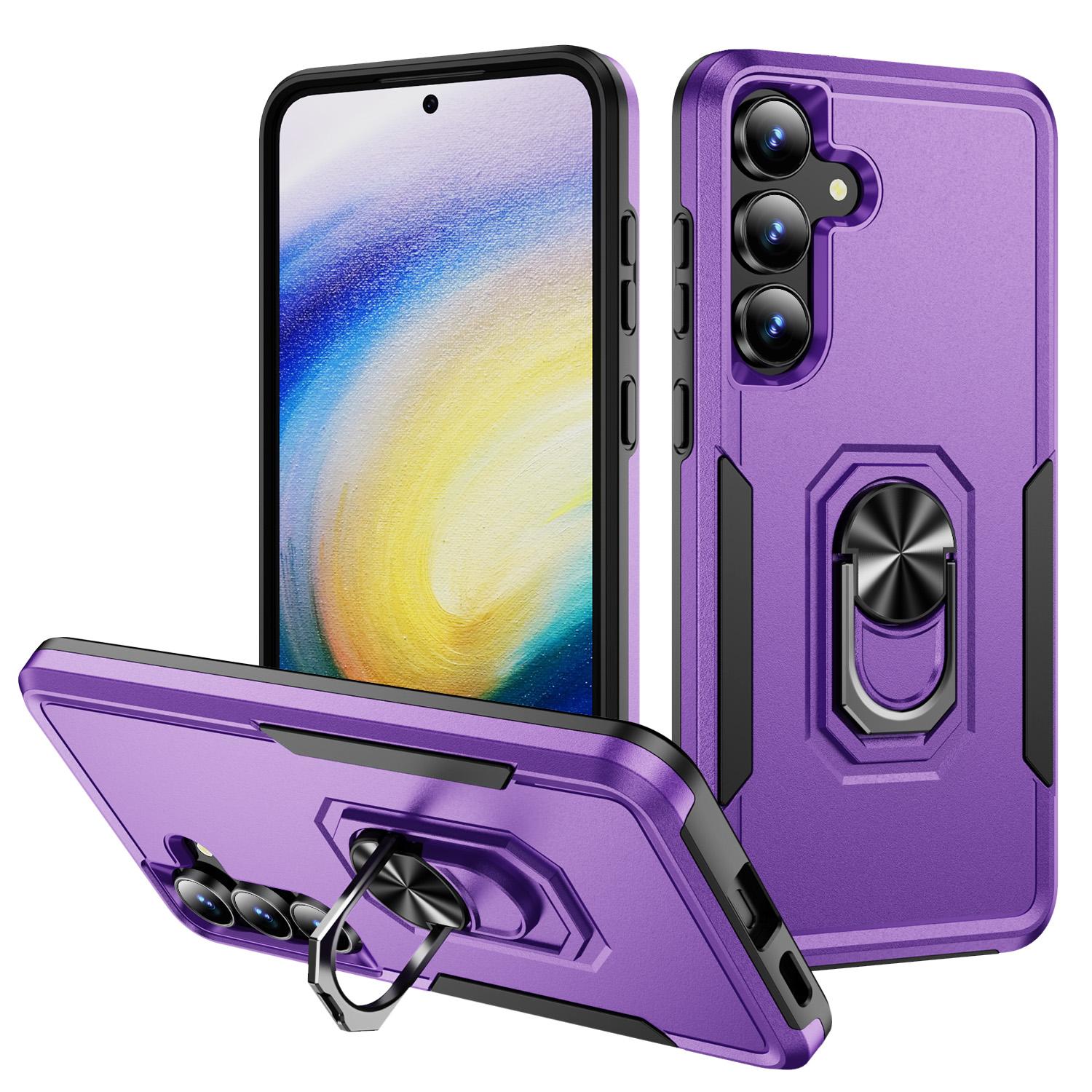 

For Samsung Galaxy S25 FE Case Military Grade Ring Kickstand PC + TPU Phone Cover I