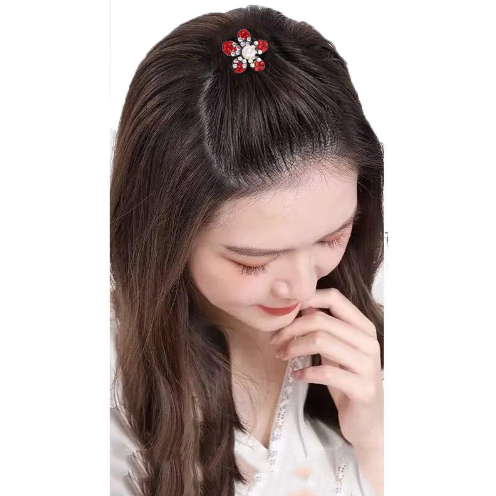 Rhinestone Hair Base Flower Invisible Volume Hair Clip Sweet Puff Hair Head Cushion Lady