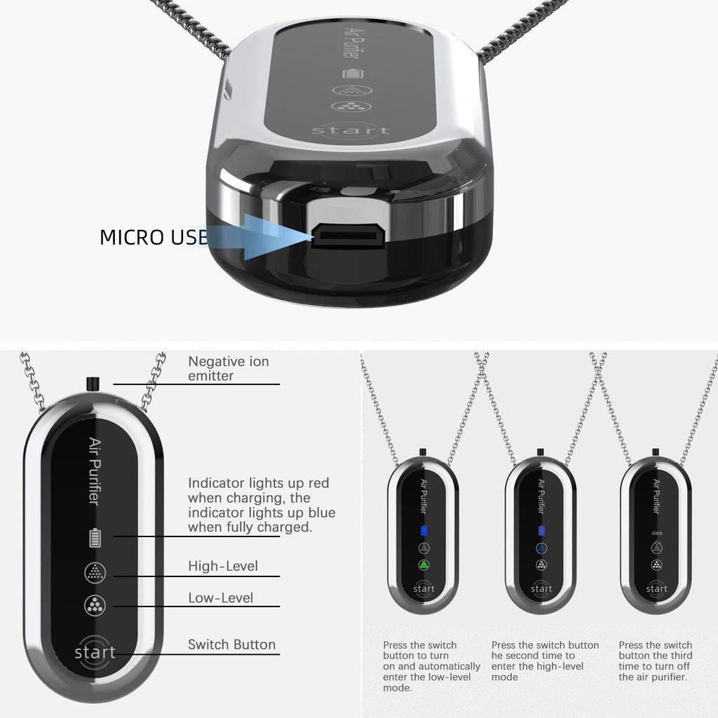 Portable Mini Necklace Air Purifier