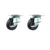 2/4Pcs Furniture Casters 1.5-2Inch Rubber Rotating Wheels with Brake Universal Silent Casters for Home And Office Furniture