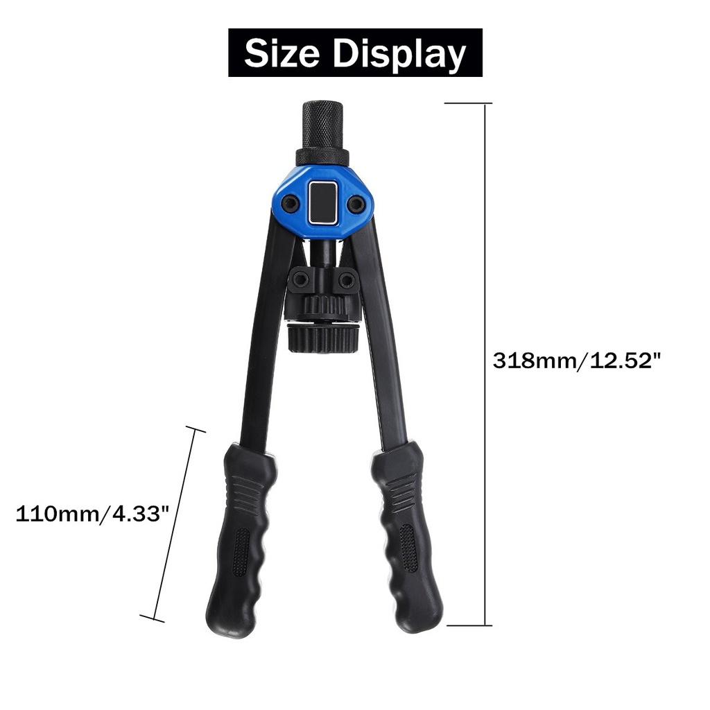 M3-12 110PCS Heavy Duty Nut Rivet Riveter Rivnut Nut Set Riveting Kit Thread