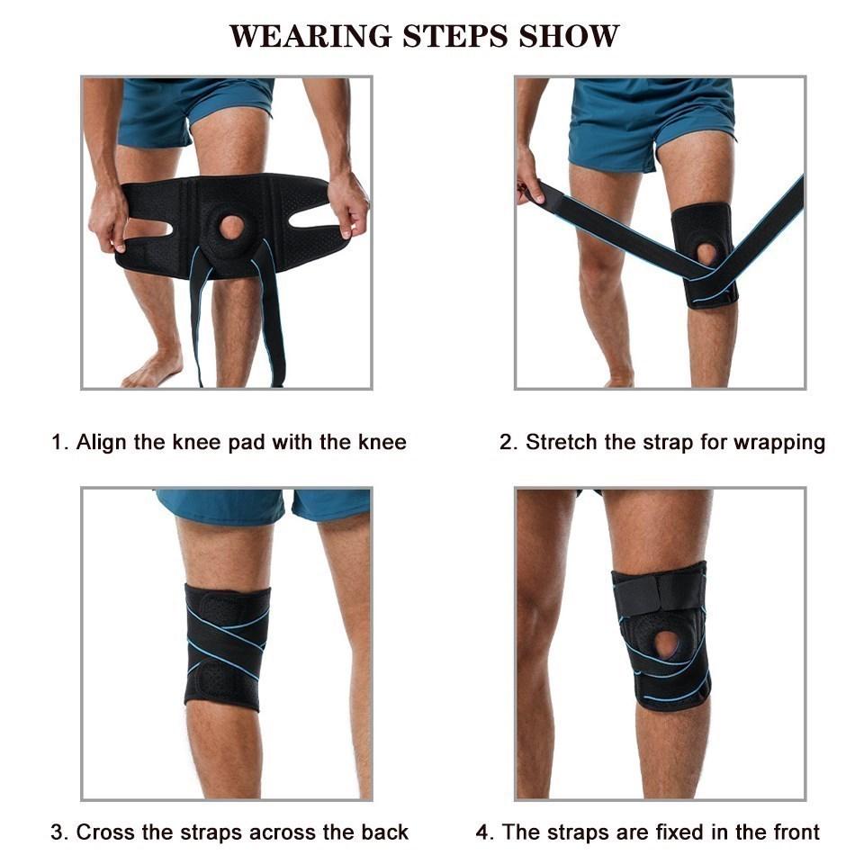 1 PC Kneepad Men Pressurized Sports Elastic Knee Pads Support Gym Fitness Gear Basketball Volleyball Brace Protector