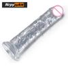 Realistic Dildo for Women,Silicone Beginner Clear Dildo with Strong Suction Cup Hands-Free Play for Adult Sex Masturbator G