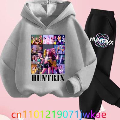 Kpop Δαίμονες Κυνηγοί Παιδικό Σετ Φούτερ με Κουκούλα Kawaii Πουλόβερ Φούτερ Anime Φόρμα Κινουμένων Σχεδίων Κορίτσια Αγόρι Παιδιά Φθινόπωρο Καθημερινά Ρούχα