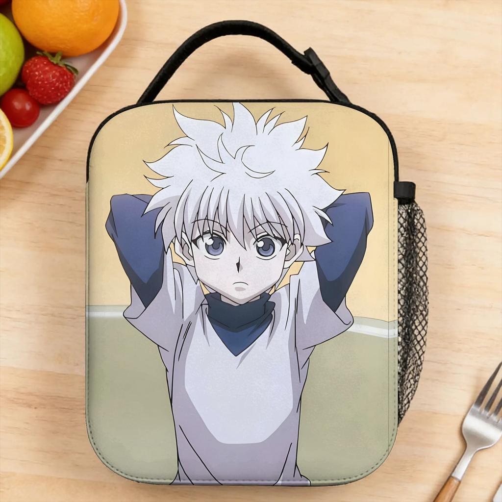 Anime Hunter X Hunter Lunch Bag Fun School Lunch Box Graphic Portable Zipper Tote Food Bags