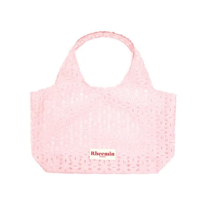 Flower Jacquard Shopper - LIGHT PINK