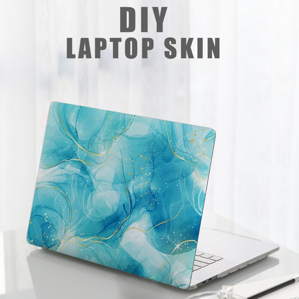 DIY A+C Side 15inch Laptop Stickers Skins Marbling Texture Waterproof Notebook Computer Cover Skin Scratch-proof PVC