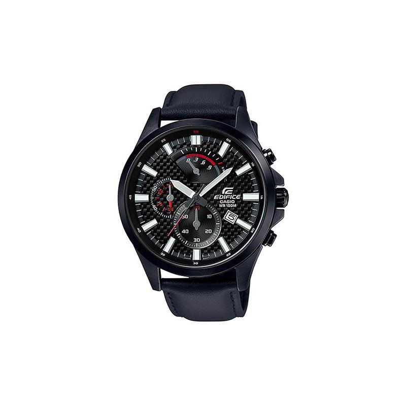 

Casio EDIFICE 100 meters waterproof quartz movement leather strap Japanese and Korean watch men s watch white dial EFV-530BL-1A