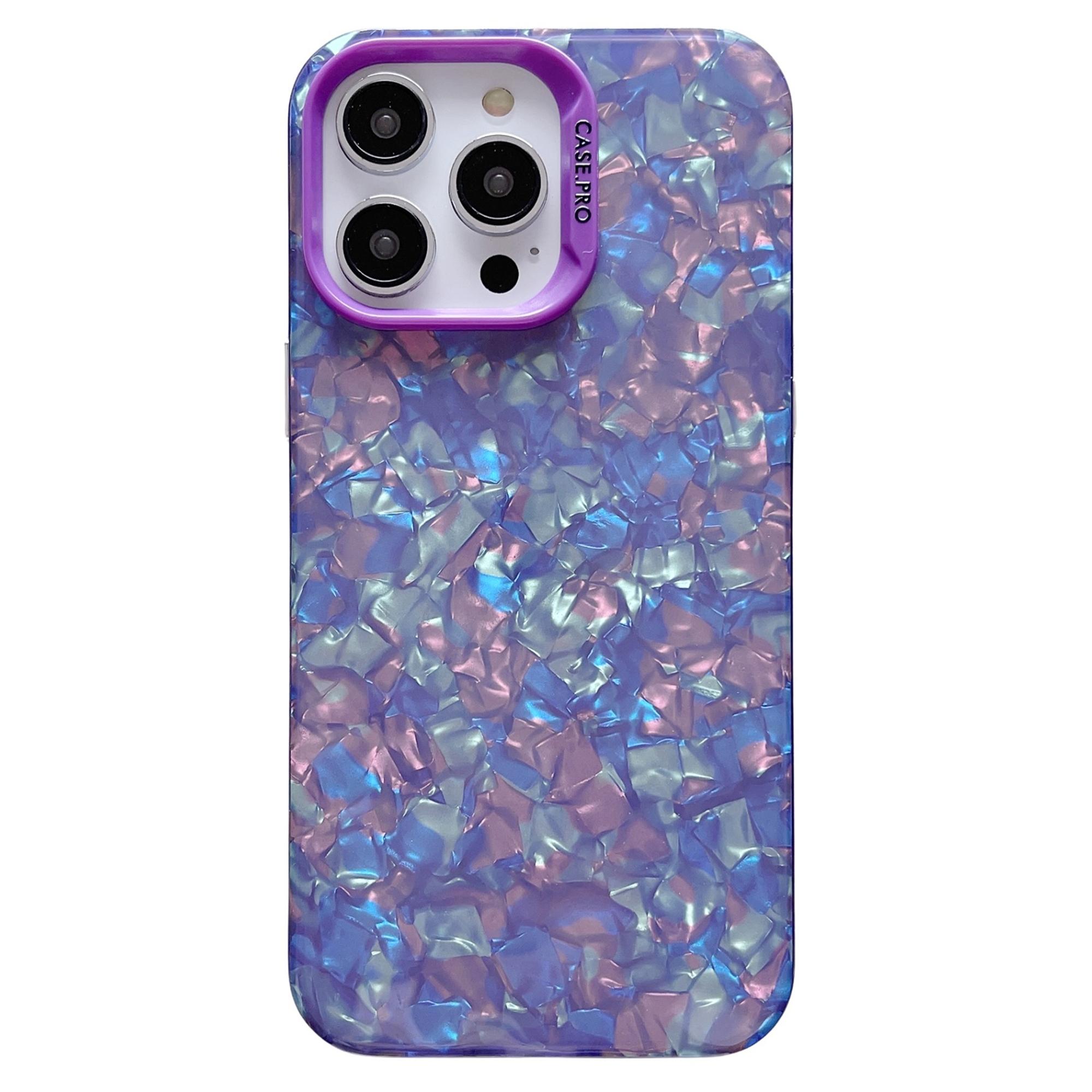 

Phone Case for iPhone 15 Pro Shell Texture Anti-Scratch Phone Guard Protective Acrylic PC Cover Purple