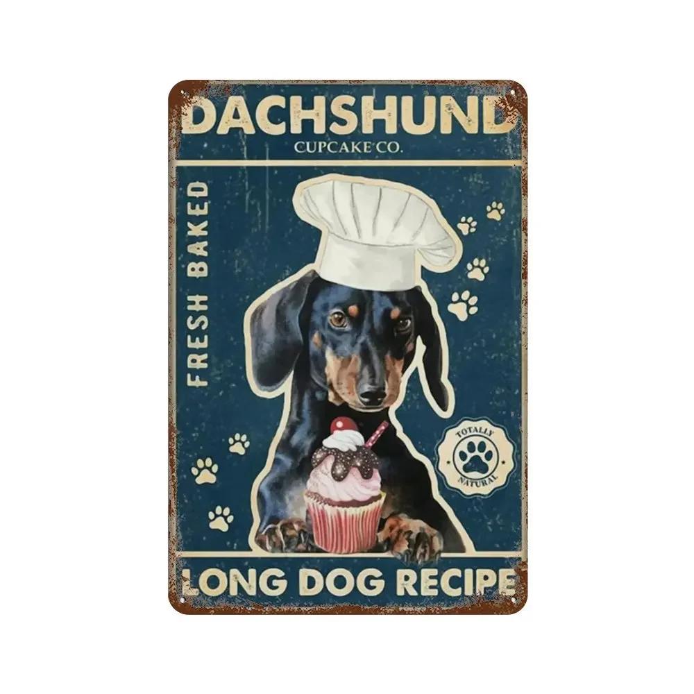 1Pc Vintage Funny Dachshund Dog Doberman Metal Aluminum Signs Napkins My Lord Metal Poster Dachshund Art Metal Plaque Wall De