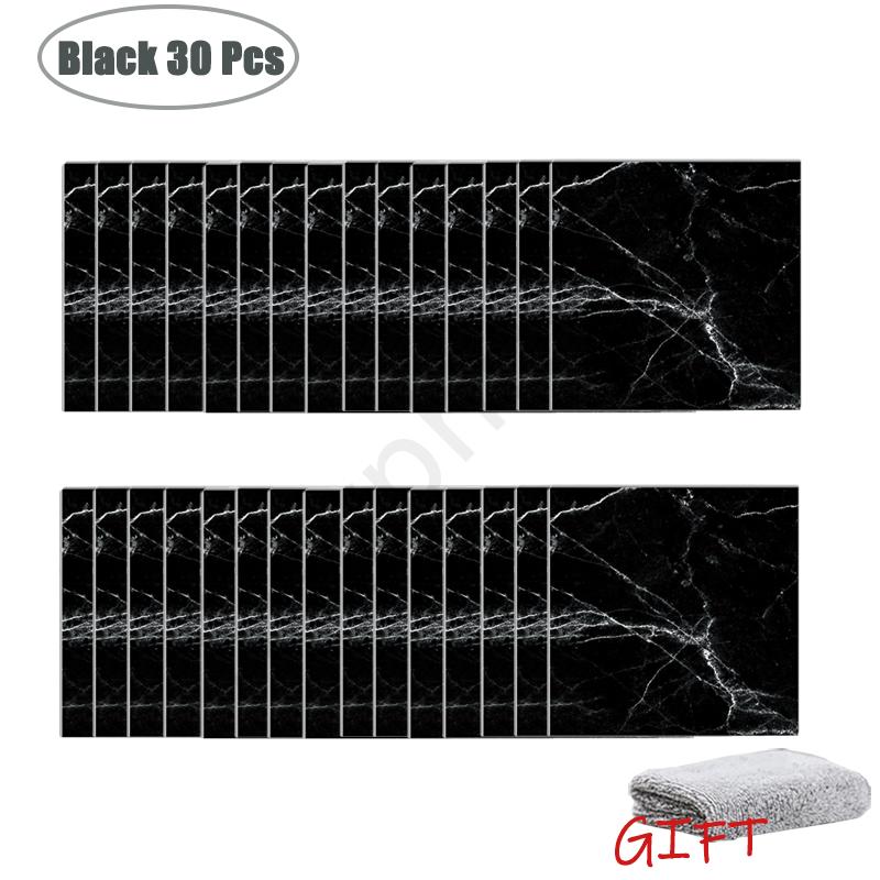 10-50Pcs PVC Marble Wall Stickers Self-Adhesive Thickened Tile Sticker Bathroom Waterproof Floor Sticker Kitchen Home Decoration