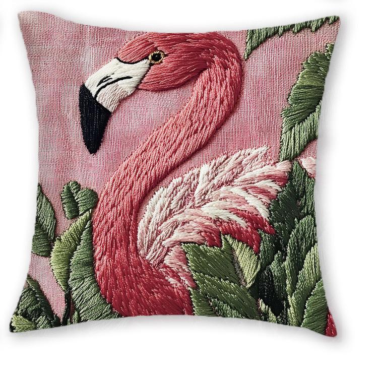 1/4pcs Tropical Flamingo Throw Pillow Covers Pink Jungle Botanical Decorative Pillow Cases for Home Sofa Bedroom Living Room