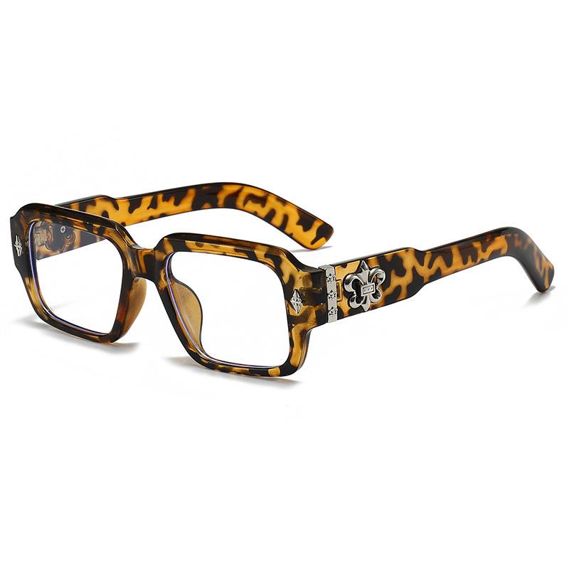 Trendy Luoxin personalized glasses classic fashion box retro men and women big face big black frame flat light anti-blue myopia