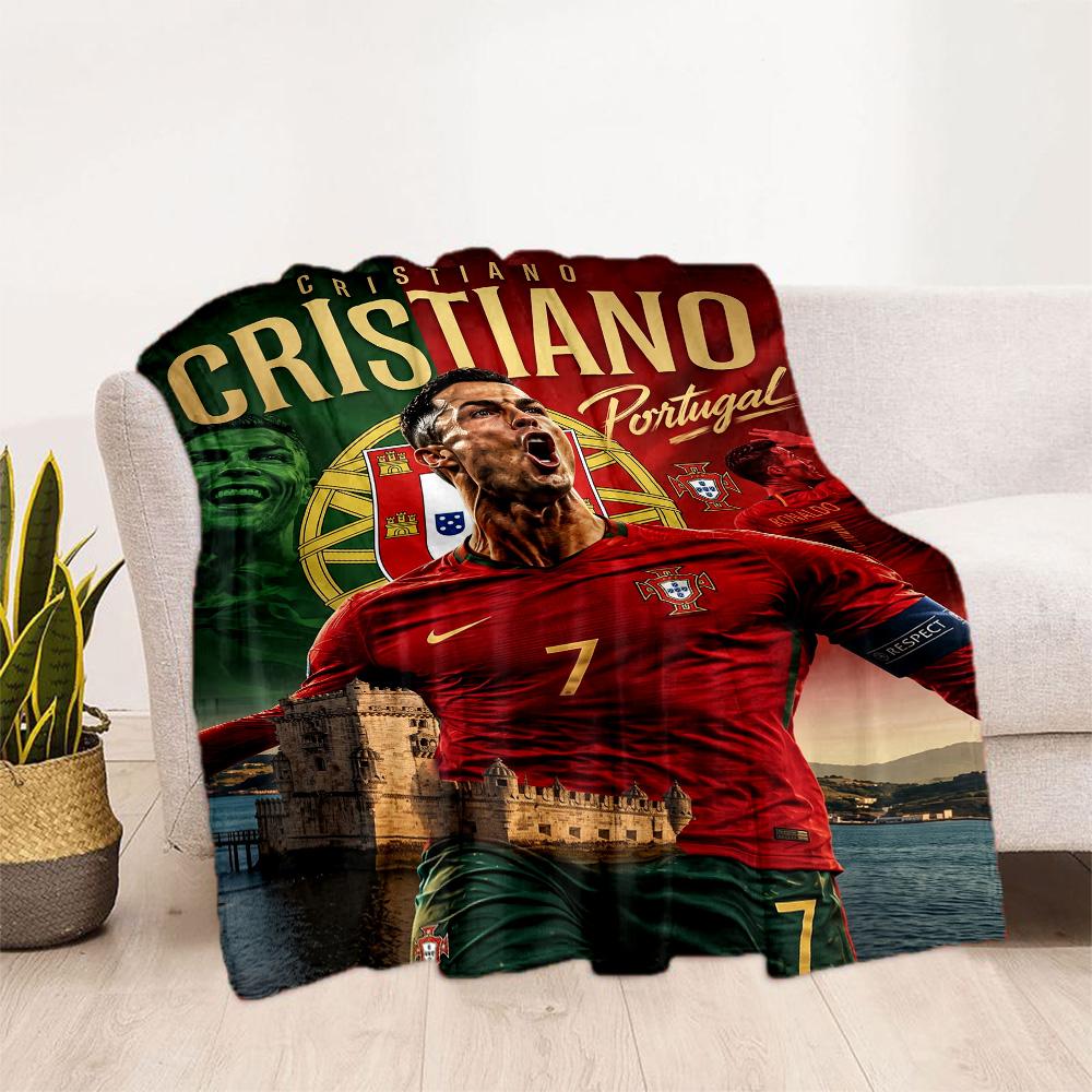 Ronaldo's Legacy Football Blanket Ultra-Soft Suitable for Chair Seaside Bed for All Seasons Digital Print Unique Gift for Family and Friends Camping