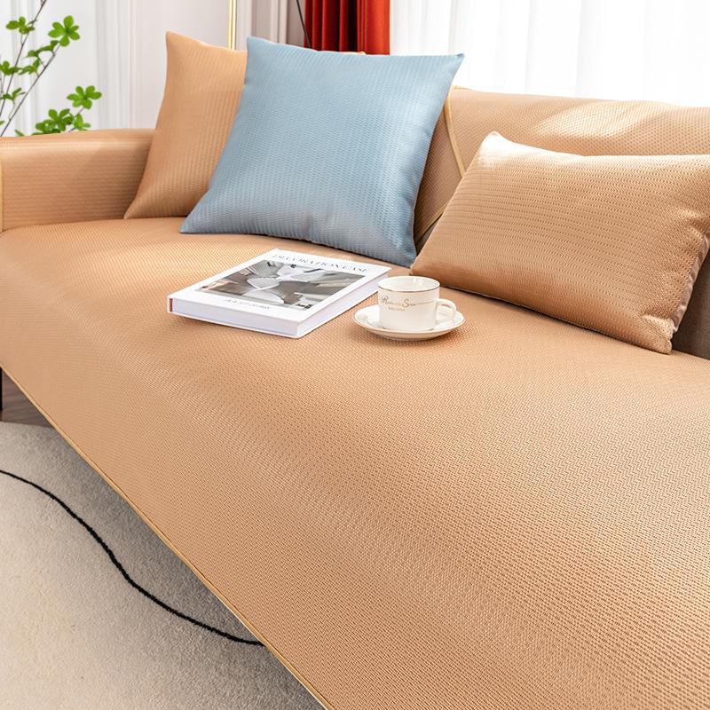 Pernă de canapea din mătase de gheață lavabilă la mașină, vară, modernă, simplă, culoare solidă, husă covoraș de vară, prosop, pernă antiderapantă