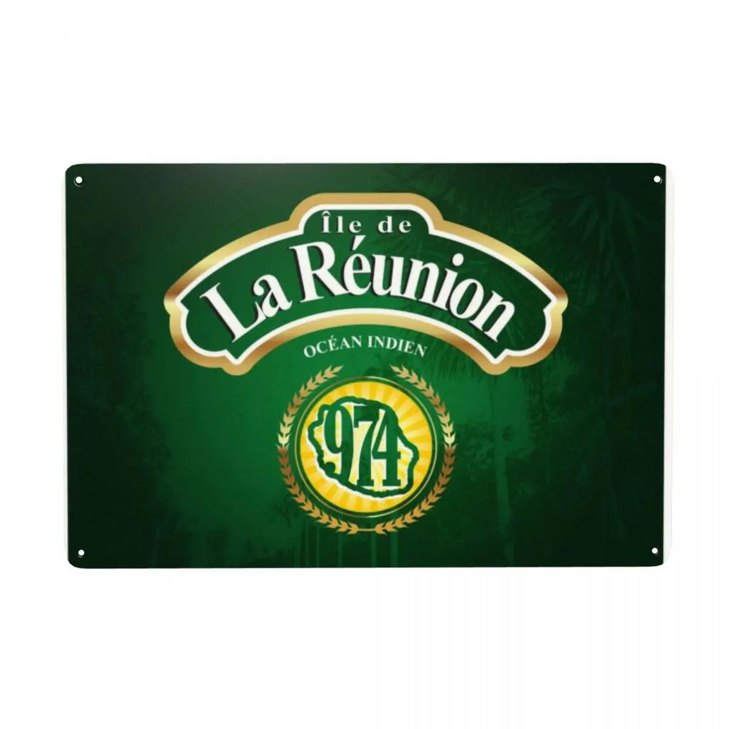 974 Reunion Island Signs Custom Retro Margouillat Isle Beach Indian Ocean Metal Plaques for Gate Garden Yard Wall Art Decor