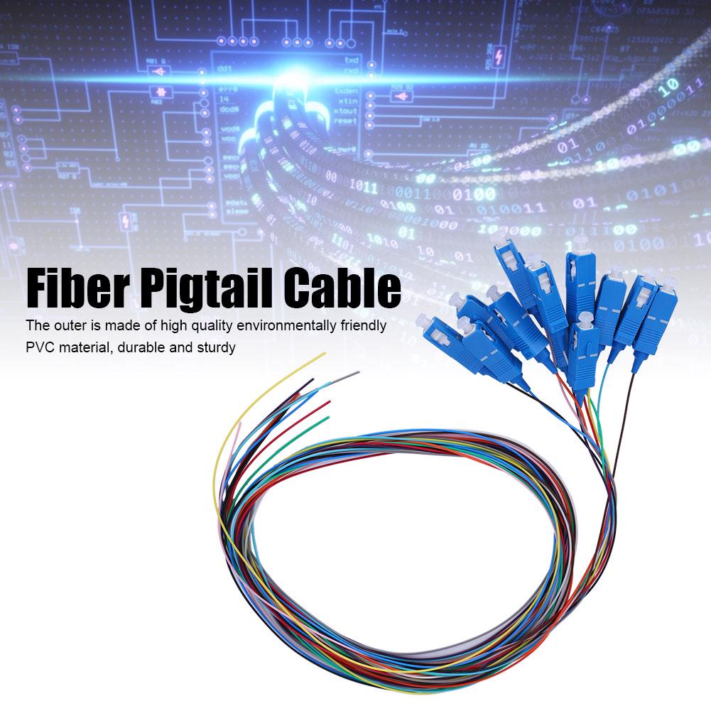 SCUPC Fiber Pigtail Cable Sigle Mode 12Cores SC Square Head with PVC Outer Shell