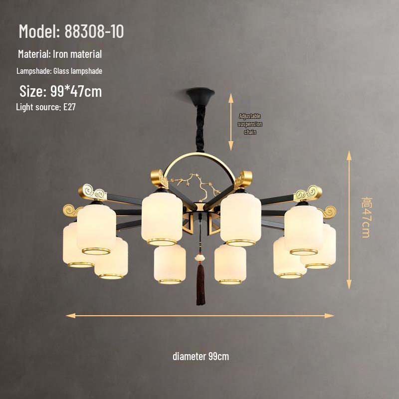 2024 Modern Chinese Style Chandelier for Living Room, Dining Room, or Bedroom - Simple and Elegant Atmosphere with Hotel-Quality Lighting