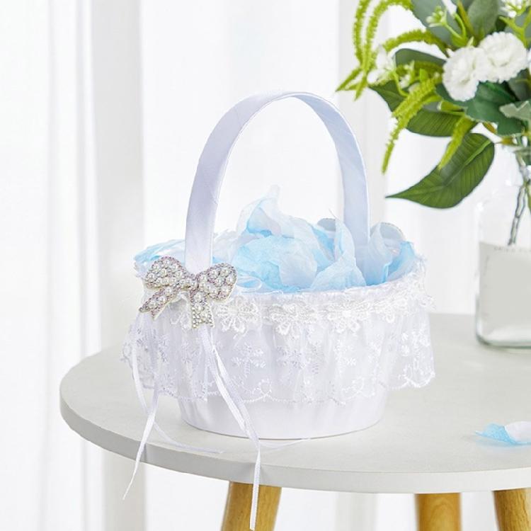 Unique Bowknot Basket Romantics Wedding Flower Basket Bridesmaid Candy Basket for Outdoor Celebrations