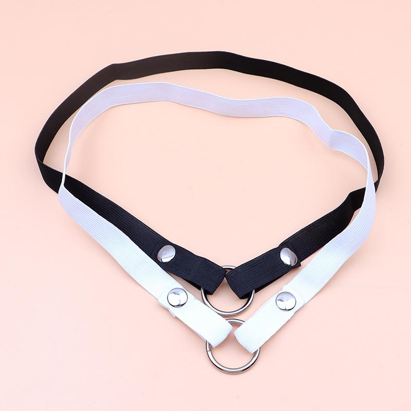 Adjustable Anti-Off Male Chastity Cage Device With Auxiliary Belt And Two-Way Widen Elastic Band Rope Sexy Underwear For Men