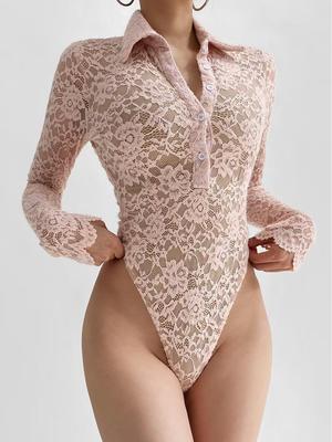 American Spicy Girl Floral Lace Slim-fit Jumpsuit - New Spring 2026