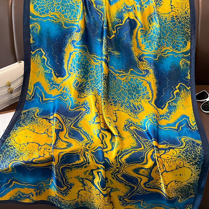1116 New Silk Scarf Women's Summer Sunscreen Beach Scarf Women's Oversized Holiday Shawl with Fashionable Foreign Style Scarf