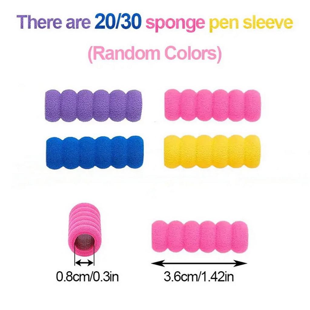 Sponge Pen Sleeve, Anti-Slip Pen Sleeve Accessory, Soft Foam Pencil Grips, Pen Sponge Grips, Relieving Fingers Fatigue