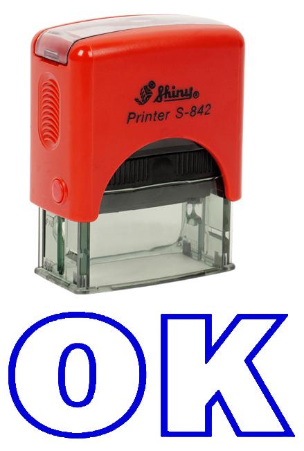 OK Self Inking Rubber Stamp Office Stationary Custom Shiny Stamp