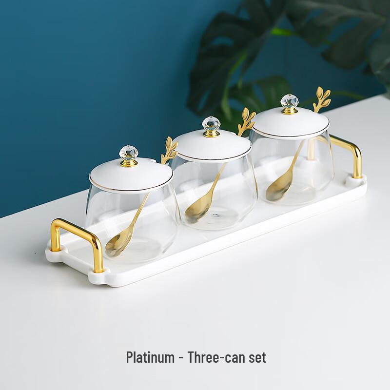 ZISIZ Light Luxury Glass Seasoning Jar Set