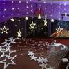 LED Star Light String Christmas Lights Festival Lights Neon Colored Lights String Five Pointed Star Curtain Lamp Room Ins Decorative Lamp