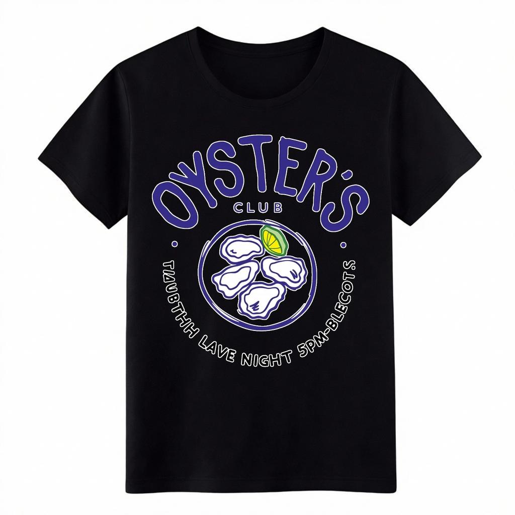 Oyster's Club Meeresfrüchte-Nacht Grafik-T-Shirt für Küstenstil für Männer & Frauen