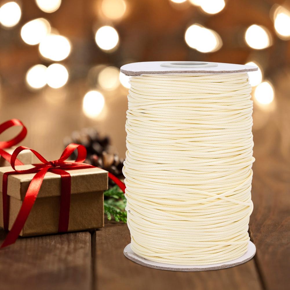 160m Wax Line DIY Environmentally Friendly Hand Woven Rope Necklace Cotton Thread 1mm(35 # Beige )