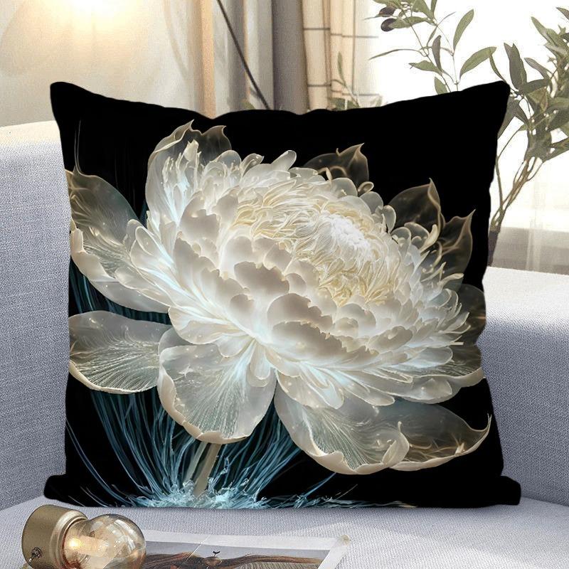 Fantasy Flower Pattern Decorative Pillowcase Living Room Bedroom Square Cushion Pillowcase