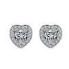 Japanese & Korean Stylish Micro-Inlaid Zircon Heart Earrings for Women