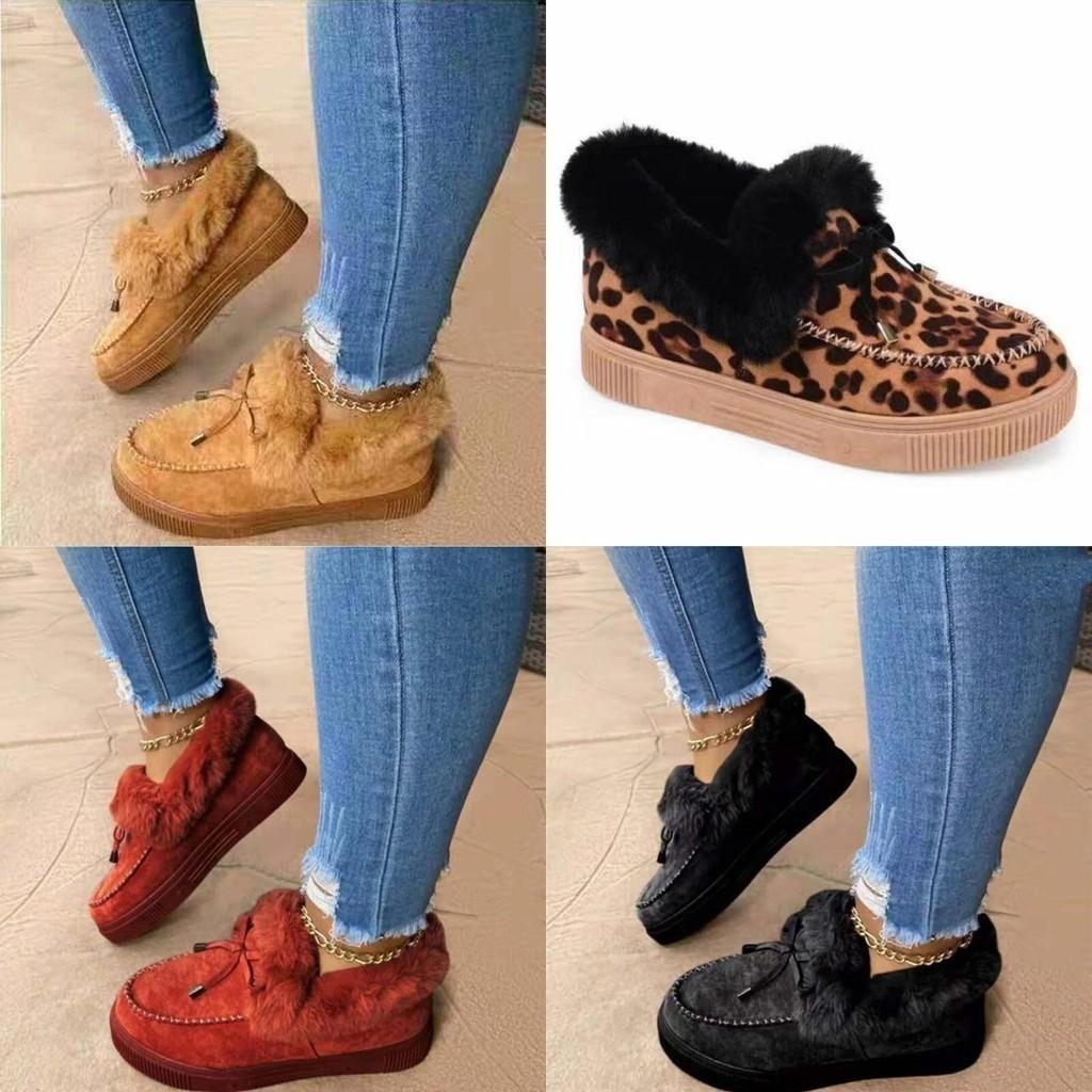 Cozy Plush Snow Shoes Women's Winter Thick Soled Round Head Slippers