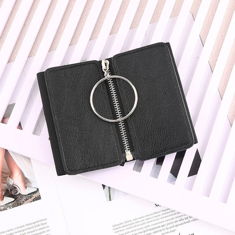 

Litchi Pattern Crocodile Large Circular Zipper Women Elastic Waistband Gift чёрный