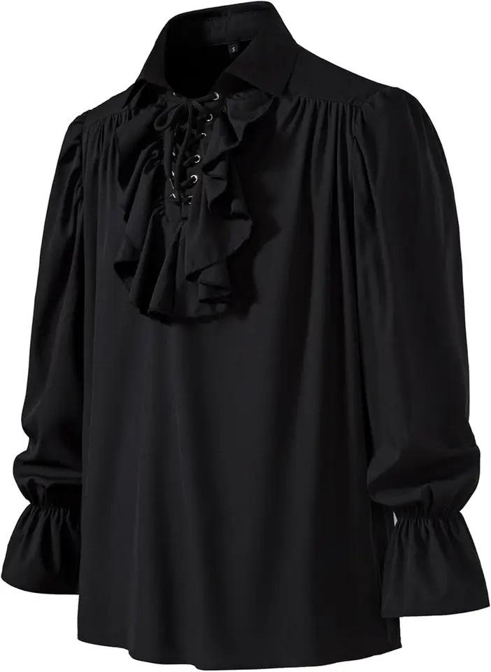 Camicia Pizzo Pirata Vittoriana Steampunk Retrò da Uomo