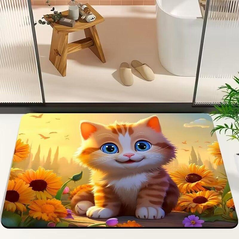 Super Absorbent Diatom Mud Soft Floor Mat Anti-Slip Rug Quick-Drying Absorbent Foot Pad Mats Dirt-resistant Erasable Big Carpet